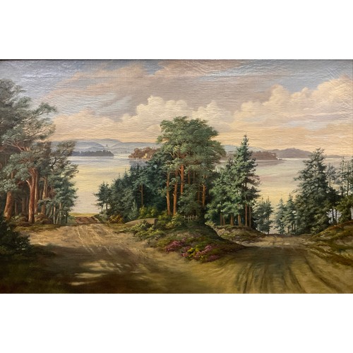 142 - English School  (19th century), 
Caledonian View, down to the loch, 
oil on canvas, 40cm x 60cm.