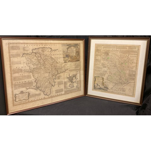 155 - Antiquarian Maps - Devonshire, Eman Bowen, 19th century;  another, Derbyshire;  an OS Map, Shottle, ... 