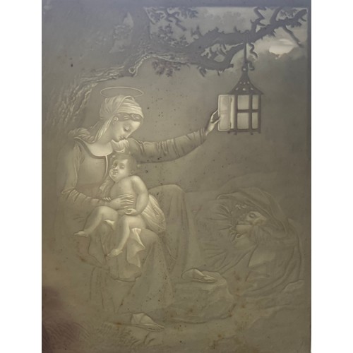 187 - A continental porcelain lithopane panel, Madonna and child, others The Repair Shop;  Powder Puff, se... 