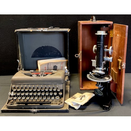 110A - A J Swift & Son London microscope, Reg no 19487 with instructions and box; a Imperial, ‘The Good Com... 