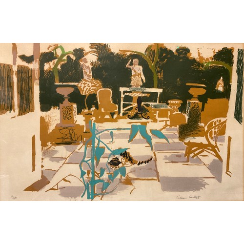 34 - Edwin La Dell (1914-1970), by and after, ‘The Terrace’, signed in pencil to margin, limited edition ... 