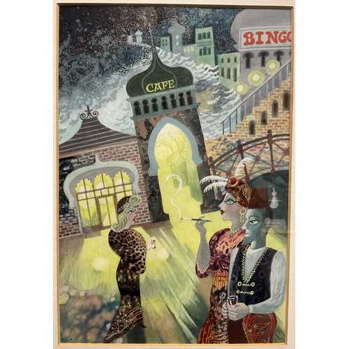 117 - Valerie Falla (Student of John Nash and Edward Bawden), ‘All Dressed Up’, signed, collage and gouach... 