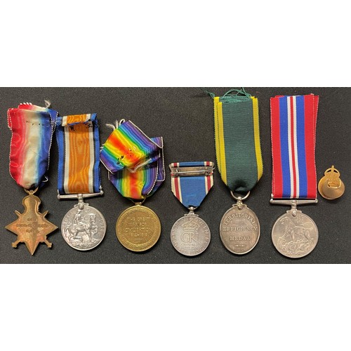 4003 - British WW1 & WW2 Royal Artillery Medal Group 643 Bmbr. H Sidley RFA comprising of 1914-15 Star, un-... 