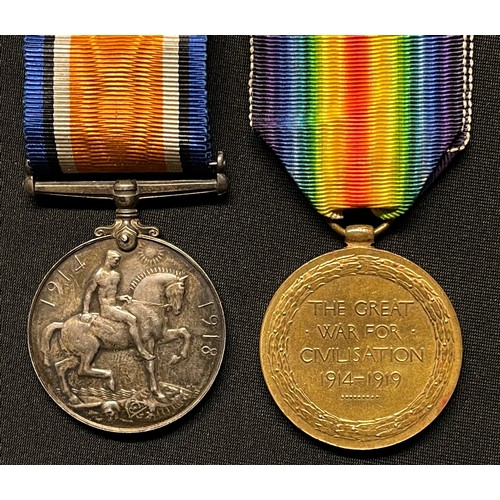 4006 - WW1 British War Medal and Victory Medal to 53007 Pte JA Cooke, Lincolnshire Regiment complete with o... 