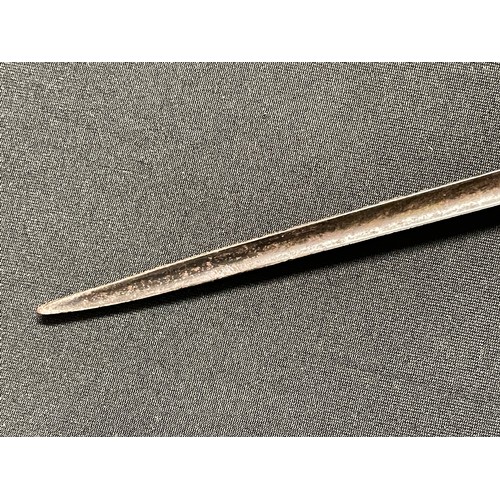 4048 - French Court Sword with triangular section blade 750mm in length. Maker marked. Brass guard with Cro... 