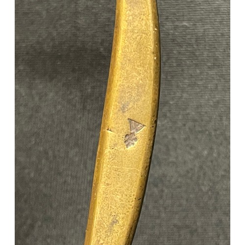 4048 - French Court Sword with triangular section blade 750mm in length. Maker marked. Brass guard with Cro... 