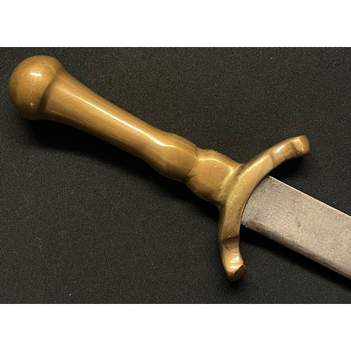 4054 - 19th Century Hunting sword with single edged blade 420mm in length. No makers mark. Cast Brass Hilt ... 