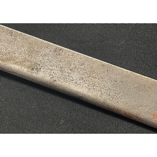 4054 - 19th Century Hunting sword with single edged blade 420mm in length. No makers mark. Cast Brass Hilt ... 