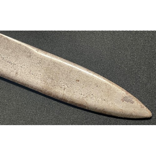 4054 - 19th Century Hunting sword with single edged blade 420mm in length. No makers mark. Cast Brass Hilt ... 