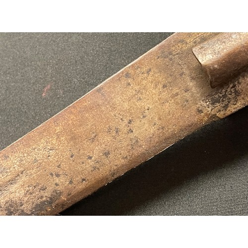 4058 - Indian Talwar Sword with with curved fullered blade 760mm in length. No markings. Cast steel grip an... 