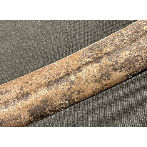 4058 - Indian Talwar Sword with with curved fullered blade 760mm in length. No markings. Cast steel grip an... 