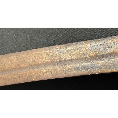 4058 - Indian Talwar Sword with with curved fullered blade 760mm in length. No markings. Cast steel grip an... 