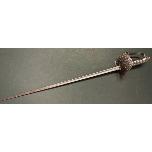 4058 - Indian Talwar Sword with with curved fullered blade 760mm in length. No markings. Cast steel grip an... 