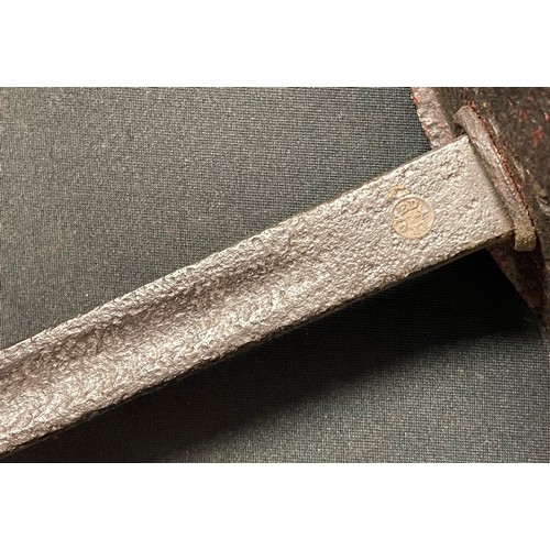 4058 - Indian Talwar Sword with with curved fullered blade 760mm in length. No markings. Cast steel grip an... 