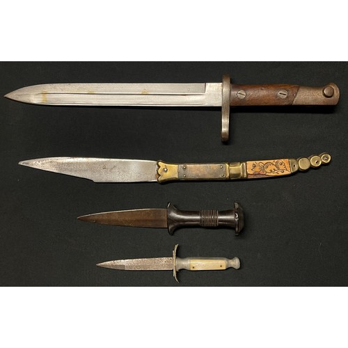 4070 - Spanish Mauser Bayonet with single edged fullered blade 252mm in length, maker marked 