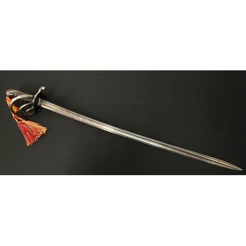 4072 - French 1882 Pattern Officers Sword with double fullered single edged blade 770mm in length. Maker ma... 