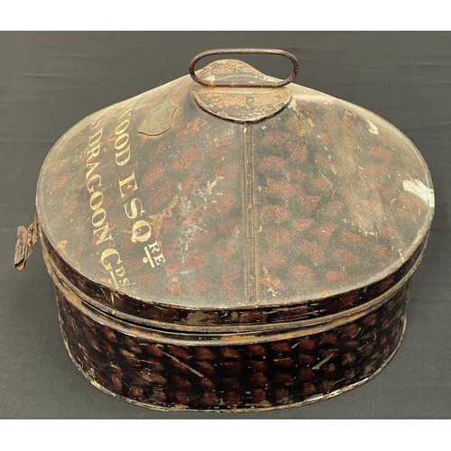 4076 - Victorian Officers Tin Cap Box named to 