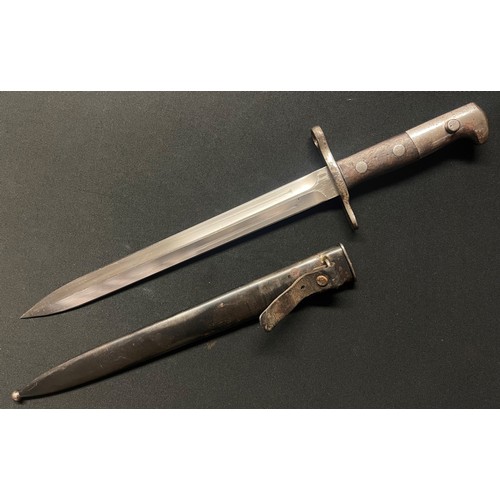 4088 - Swiss M1918 Schmidt-Rubin Bayonet with double edged blade 300mm in length, maker marked 