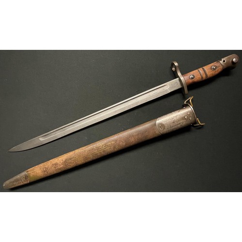 4089 - WWI US P17 Bayonet with single edged fullered blade 431mm in length maker marked and dated 