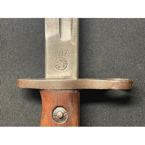 4089 - WWI US P17 Bayonet with single edged fullered blade 431mm in length maker marked and dated 