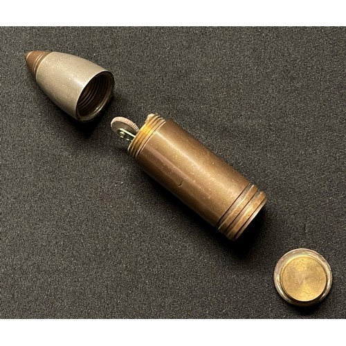 4092 - WW1 British Trench Cigarette Lighter in the form of an Artillery Shell. 9cm in height. Dummy fuse se... 