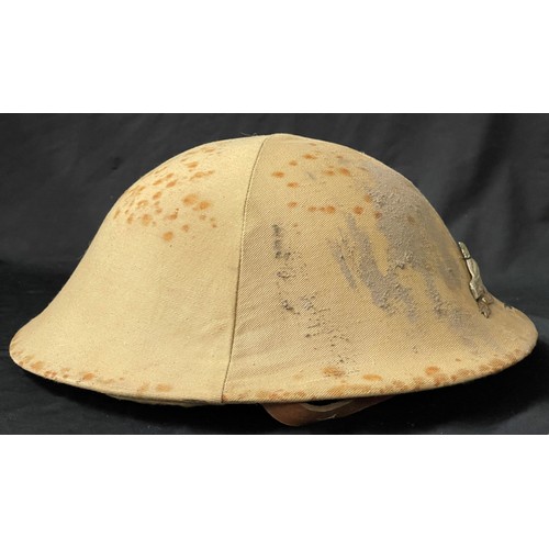 4101 - Reproduction WW1 British Steel Helmet. Made with a WW2 pattern helmet shell. Fitted with a reproduct... 