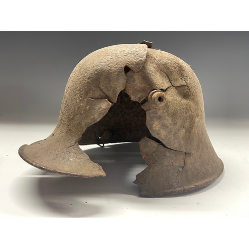 4109 - WW1 Imperial German Three M16 Steel Helmets in Relic Battlefield Recovered Condition. (3)