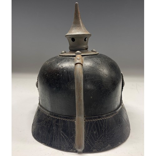 4110 - WW1 Imperial German Army M1915 Pickelhaube Helmet with Prussian Helmet Plate and State and National ... 