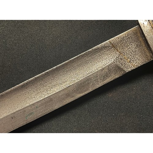 4114 - WW1 Imperial German Mauser Butcher Bayonet with single edged fullered blade 365mm in length, dated 1... 