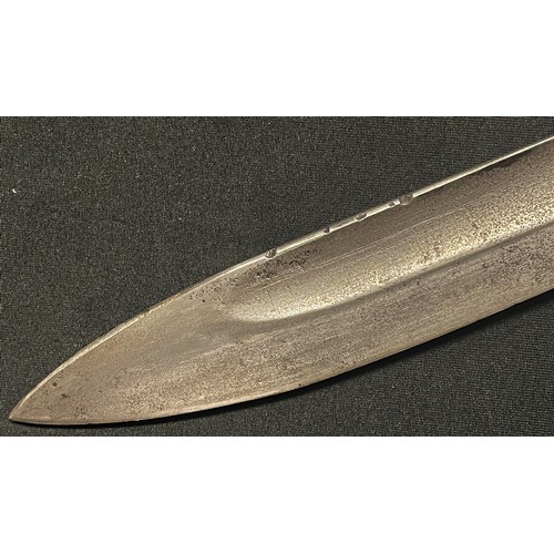 4114 - WW1 Imperial German Mauser Butcher Bayonet with single edged fullered blade 365mm in length, dated 1... 