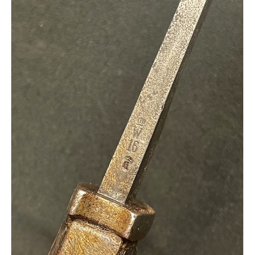 4114 - WW1 Imperial German Mauser Butcher Bayonet with single edged fullered blade 365mm in length, dated 1... 