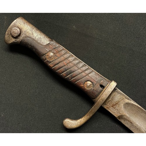 4114 - WW1 Imperial German Mauser Butcher Bayonet with single edged fullered blade 365mm in length, dated 1... 