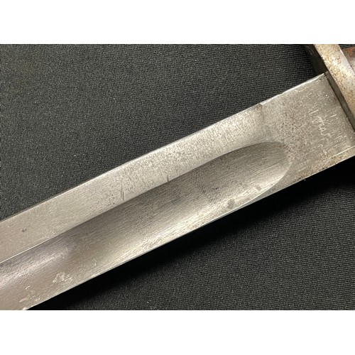 4115 - WW1 Imperial German Army Mauser Butcher Bayonet with single edged fullered blade 365mm in length. Ma... 