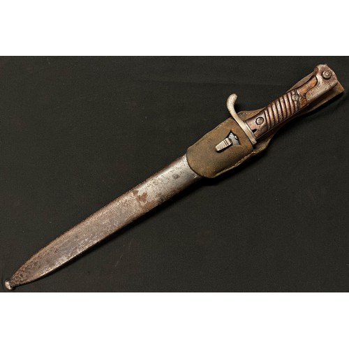 4115 - WW1 Imperial German Army Mauser Butcher Bayonet with single edged fullered blade 365mm in length. Ma... 