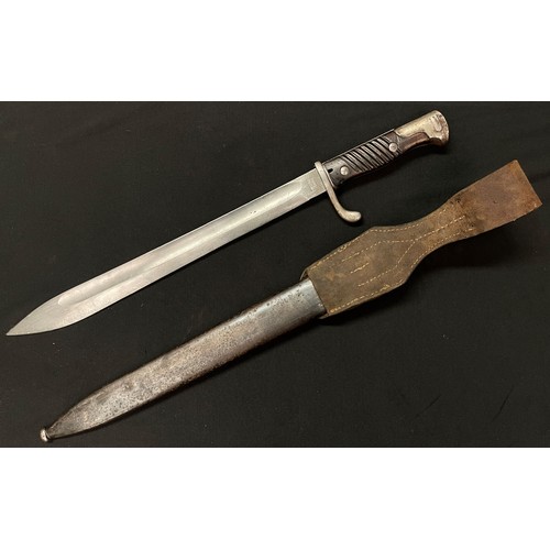 4115 - WW1 Imperial German Army Mauser Butcher Bayonet with single edged fullered blade 365mm in length. Ma... 