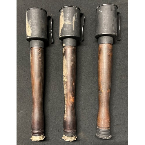 4118 - Three Reproduction WW1 German M1915 pattern Stick Grenades. Two have been improved with the addition... 