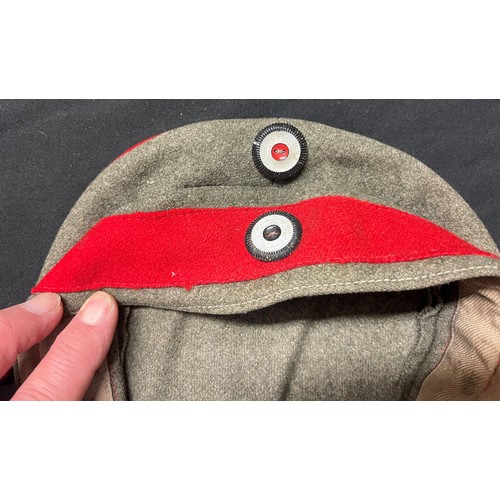 4125 - Reproduction WW1 Imperial German Cap, Tunic and Trousers. Tunic is red piped and comes with a reprod... 