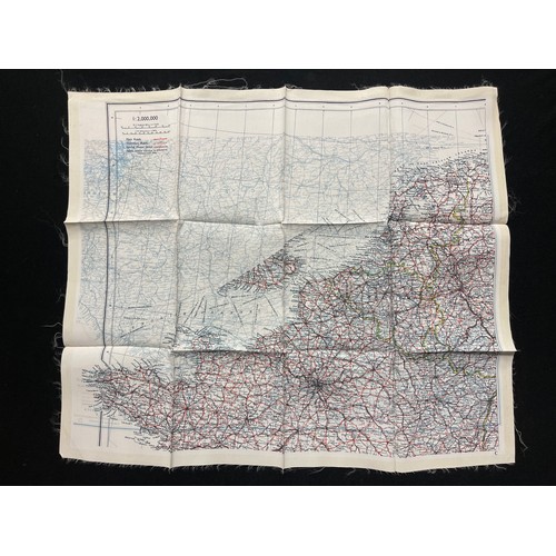 4130 - WW2 British RAF Silk Escape Map of France Code letter C/D.