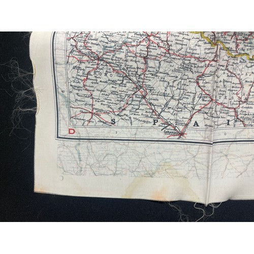 4132 - WW2 British RAF Silk Escape Map of France Code letter C/D.