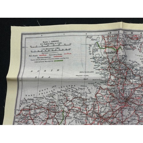 4134 - WW2 British RAF Silk Escape Map of Germany. Code letter A. Single Sided Map.