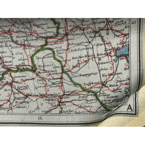 4134 - WW2 British RAF Silk Escape Map of Germany. Code letter A. Single Sided Map.