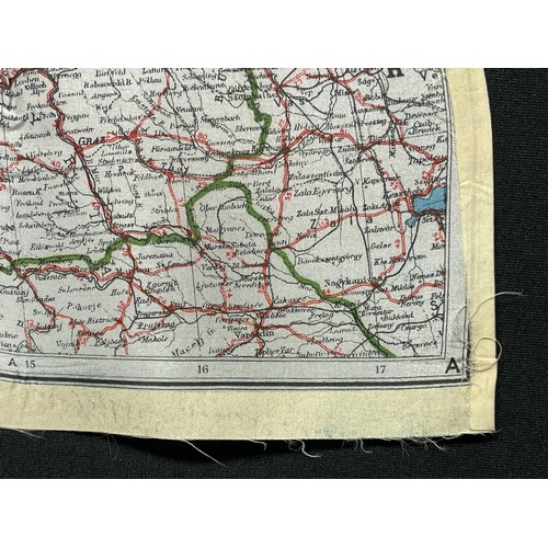 4136 - WW2 British RAF Silk Escape Map of Germany. Code letter A. Single Sided Map.