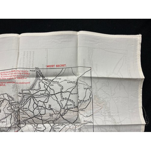 4140 - WW2 British RAF Silk Escape Map of France and Germany. Code letter 9C(a) / 9U/R. Double sided.