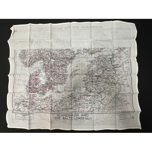 4143 - WW2 British Escape and Evasion Silk Map F/G Scandinavia and the Baltic.