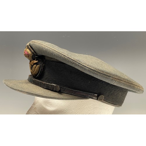 4150 - WW2 British Royal Air Force Officers Service Dress Cap. Worn by F/L GC Tudor-Jones. No date or maker... 