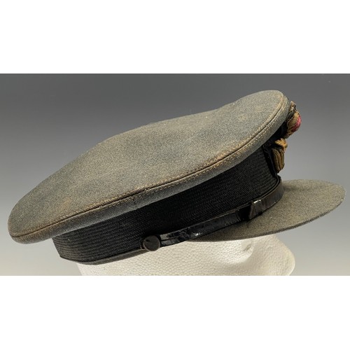 4150 - WW2 British Royal Air Force Officers Service Dress Cap. Worn by F/L GC Tudor-Jones. No date or maker... 