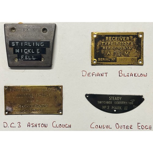 4151 - WW2 British RAF Aircraft Data Plates, Instrument Dial faces, Wireless Data Plates, etc, all recovere... 