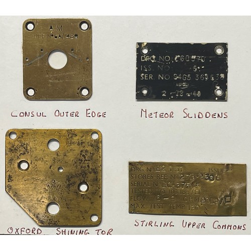 4151 - WW2 British RAF Aircraft Data Plates, Instrument Dial faces, Wireless Data Plates, etc, all recovere... 