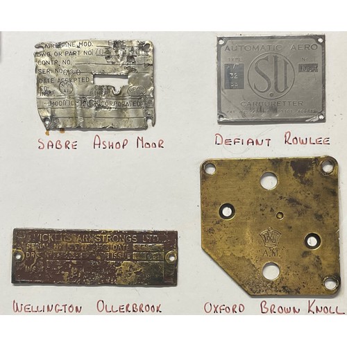 4151 - WW2 British RAF Aircraft Data Plates, Instrument Dial faces, Wireless Data Plates, etc, all recovere... 