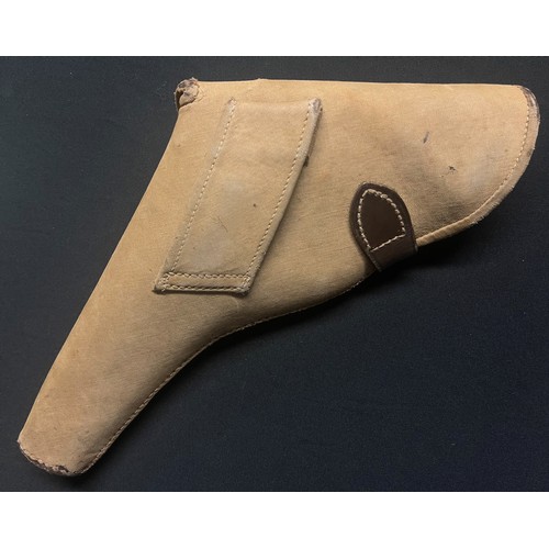 4154 - WW2 British RAF Officers Private Purchase Revolver Holster in canvas and leather. No makers mark or ... 